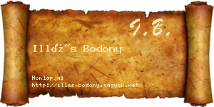 Illés Bodony névjegykártya